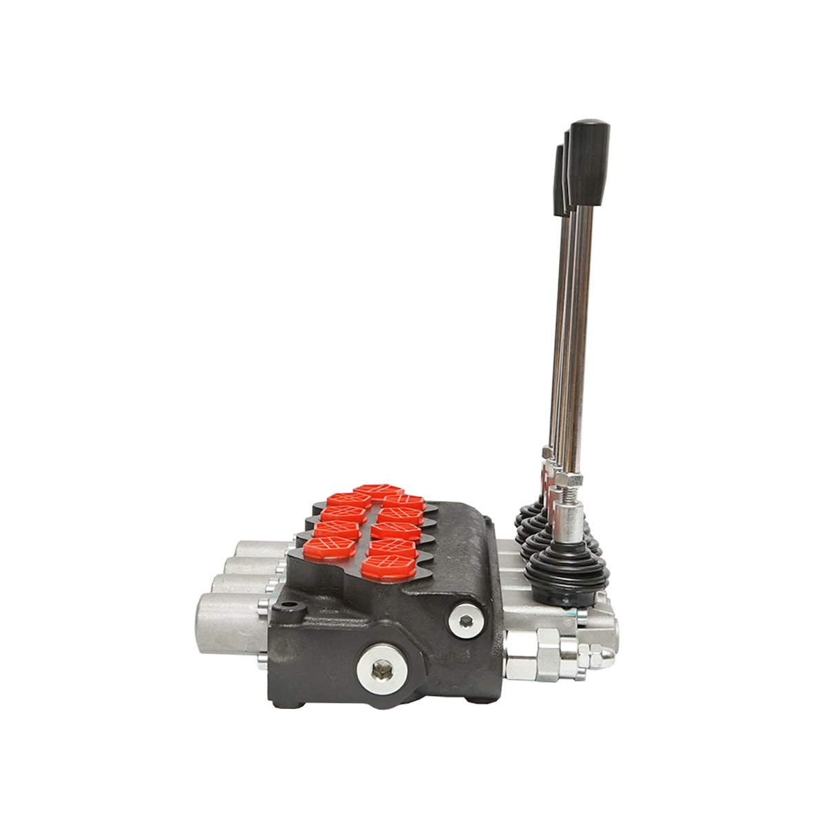 Distribuitor hidraulic cu 4 manete supapa de siguranta SD11 debit 80L/min levier si reductie -15 /+80 Breckner Germany